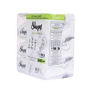 Natural Ultra Hassas Bebek Islak Mendil 3x60 Adet Natural Ultra Hassas Bebek Islak Mendil 3x60 Adet