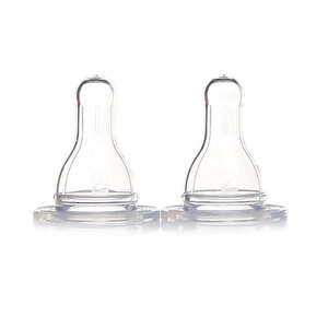 Antikolik PP Biberon Yedek Emziği No:2 Orta Akış İkili