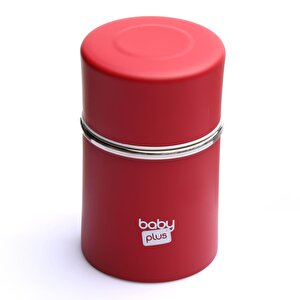  Paslanmaz Çelik Kırmızı Bebek Mama Saklama Termosu 260 ml