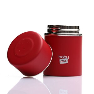  Paslanmaz Çelik Kırmızı Bebek Mama Saklama Termosu 260 ml