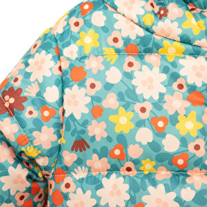 Basic Çiçek Baskılı Kulaklı Kapüşonlu Mont Kız Bebek Basic Çiçek Baskılı Kulaklı Kapüşonlu Mont Kız Bebek