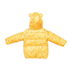 Basic Tilki Desenli Kulaklı Kapüşonlu Mont Erkek Bebek