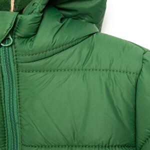 Basic Kapüşonlu Kulaklı Mont Erkek Bebek