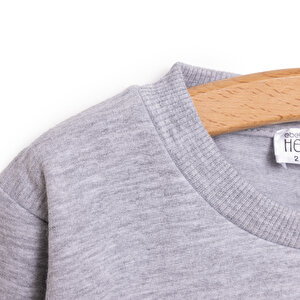 Erkek Bebek Sweatshirt Şardonlu Araba Baskılı Bisiklet Yaka Uzun Kol Gri Melanj Erkek Bebek Sweatshirt Şardonlu Araba Baskılı Bisiklet Yaka Uzun Kol Gri Melanj