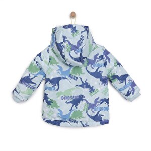 Metraj Baskılı Kapüşonlu Mont Erkek Bebek