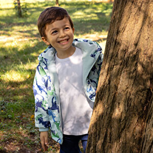 Metraj Baskılı Kapüşonlu Mont Erkek Bebek