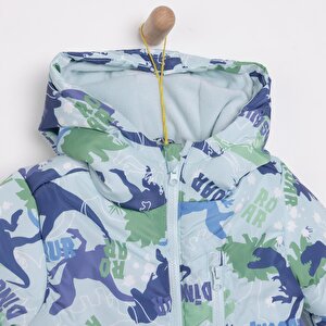 Metraj Baskılı Kapüşonlu Mont Erkek Bebek