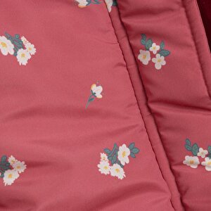 Basic Çiçek Metraj Baskılı Kapüşonlu Mont Kız Bebek