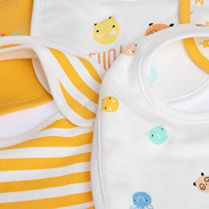 5'li Arkası Havlu Önlük / Jungle-Sarı