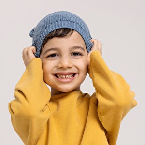 %100 Pamuk Kulaklı Triko Erkek Bere Erkek Bebek