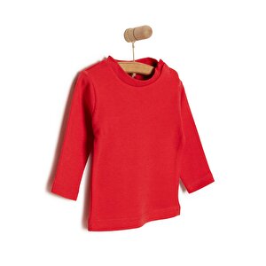 Unisex Tişört İnterlok Çıtçıtlı Bisiklet Yaka Uzun Kol