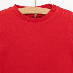 Unisex Tişört İnterlok Çıtçıtlı Bisiklet Yaka Uzun Kol