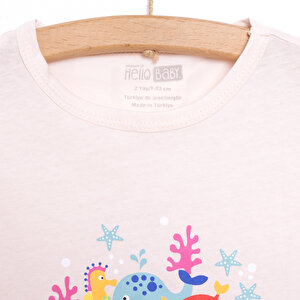 Kız Kısa Kol Pijama Takımı Kız Bebek Kız Kısa Kol Pijama Takımı Kız Bebek