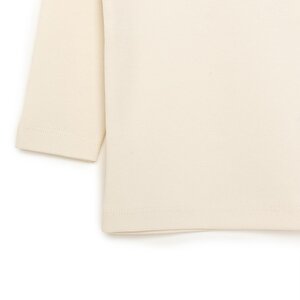 Unisex Bebek Tişört İnterlok Çıtçıtlı Bisiklet Yaka Uzun Kol Beyaz