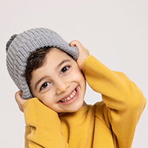 Renkli Ponpon Triko Erkek Bere Erkek Bebek