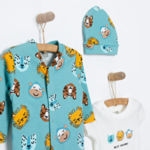 Erkek Tulum-Body-Şapka Erkek Bebek Erkek Tulum-Body-Şapka Erkek Bebek