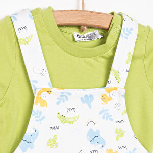 Yenidoğan Fil Desen Şort Salopet - Tshirt Takım Erkek Bebek Yenidoğan Fil Desen Şort Salopet - Tshirt Takım Erkek Bebek