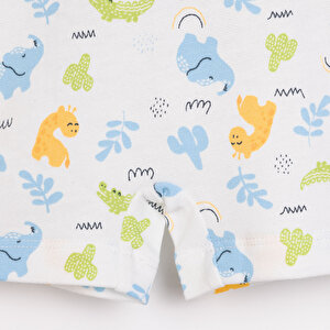 Yenidoğan Fil Desen Şort Salopet - Tshirt Takım Erkek Bebek Yenidoğan Fil Desen Şort Salopet - Tshirt Takım Erkek Bebek