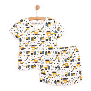 HelloBaby Erkek Kısa Kol Pij, Ekru, 6 Ay