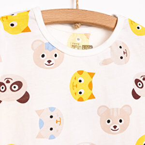 Erkek Kısa Kol Hayvan Desenli Bisiklet Yaka Pijama Takımı Erkek Kısa Kol Hayvan Desenli Bisiklet Yaka Pijama Takımı