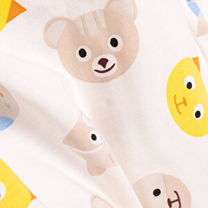 Erkek Kısa Kol Hayvan Desenli Bisiklet Yaka Pijama Takımı Erkek Kısa Kol Hayvan Desenli Bisiklet Yaka Pijama Takımı