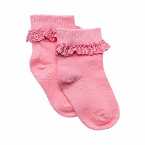 HelloBaby Kız Dantelli Ço, Pembe, 0-6 Ay