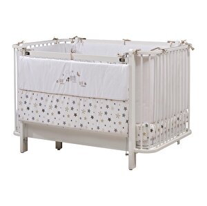 Bambino Büyüyen ve Asansöürlü Beşik Beyaz 80x130 cm