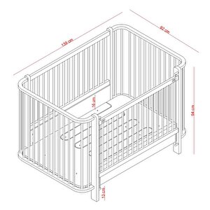 Bambino Büyüyen ve Asansöürlü Beşik Beyaz 80x130 cm