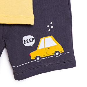Cars&Roads Araba Baskılı Erkek Tshirt-Şort Erkek Bebek Cars&Roads Araba Baskılı Erkek Tshirt-Şort Erkek Bebek