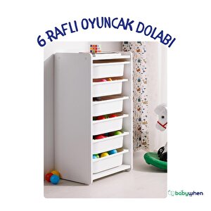 Çocuk Oyuncak Dolabı 6 Çekmeceli Beyaz Çocuk Oyuncak Dolabı 6 Çekmeceli Beyaz