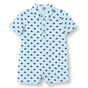 HelloBaby Kısa Tulum, Mavi, 3 - 6 Ay