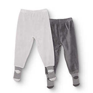 Erkek Bebek 2li Çoraplı Pantolon Kadife Çoraplı Paça