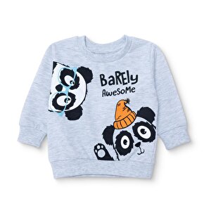 HelloBaby Sweatshirt, Gri Melanj, 6 Ay