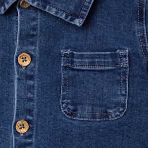 Erkek Bebek Circus Gömlek Denim Uzun Kol Erkek Bebek Circus Gömlek Denim Uzun Kol