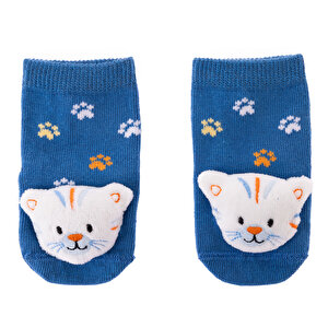 HelloBaby Oyuncaklı Çorap, Mavi, 0-6 Ay