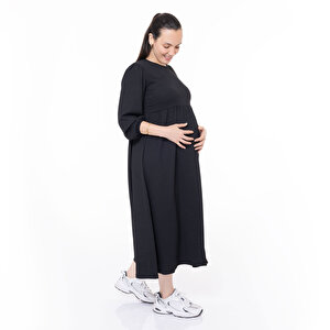 Baby Mom Hamile Elbise, Siyah, S