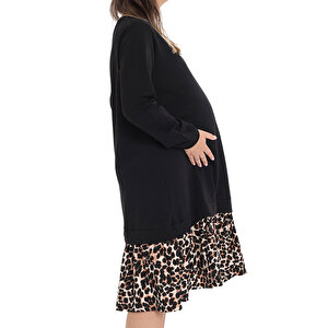 Anne Hamile Elbise Bisiklet Yaka Uzun Kol Reçme Paça Anne Hamile Elbise Bisiklet Yaka Uzun Kol Reçme Paça