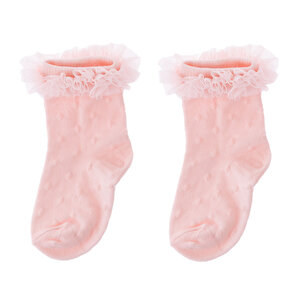 HelloBaby Dantelli Çorap, Pembe, 0-6 Ay