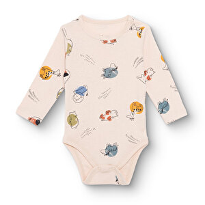 HelloBaby Uzun Kol Body, Bej, 1 - 3 Ay