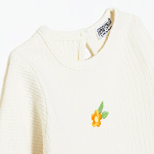 Kız Bebek Uzun Kol Body Jakar Örme Bisiklet Yaka Uzun Kol