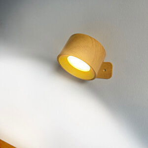 Ahşap Kablosuz Duvar Aplik Lamba