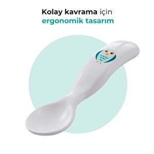 2li Baykuş Desenli Mama Çatal Kaşık Seti 6+ Ay