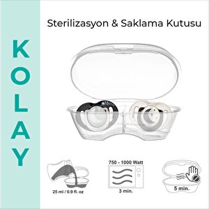 Black&Pearl Desenli 2'li Silikon Ortodontik Gece-Gündüz Yalancı Emzik 6 Ay + (Kutulu) Black&Pearl Desenli 2'li Silikon Ortodontik Gece-Gündüz Yalancı Emzik 6 Ay + (Kutulu)