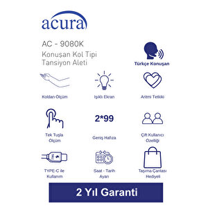 AC-9080K Konuşan Kol Tipi Tansiyon Aleti