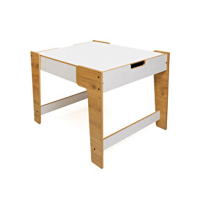 Ahşap Montessori Çocuk Oyun Masa ve Sandalye Naturel