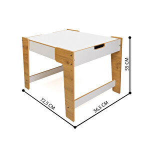 Ahşap Montessori Çocuk Oyun Masa ve Sandalye Naturel