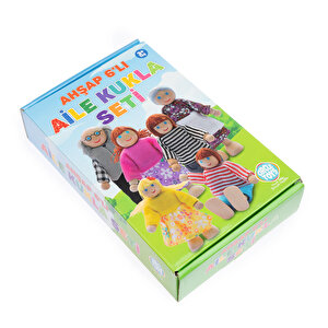 Ahşap 6'lı Aile Kukla Seti Ahşap 6'lı Aile Kukla Seti