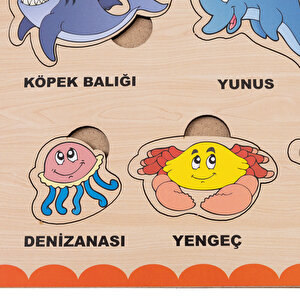 Ahşap Deniz Hayvanları Eğitici Set Ahşap Deniz Hayvanları Eğitici Set