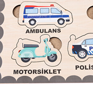 Ahşap Kara Taşıtları Eğitici Set Ahşap Kara Taşıtları Eğitici Set
