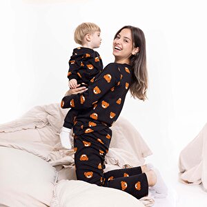 HelloBaby Uzun Kol Pijama Takı, Siyah, S